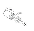ZURFLUH FELLER - Butee Ronde Pour Lame Finale Lg40 Mm Blanche Avec Rondelle Et Vis Lg25 - vignette