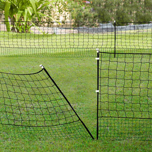 ID MARKET - Kit clôture filet à poules 24 M avec porte 9 piquets double pointe - large