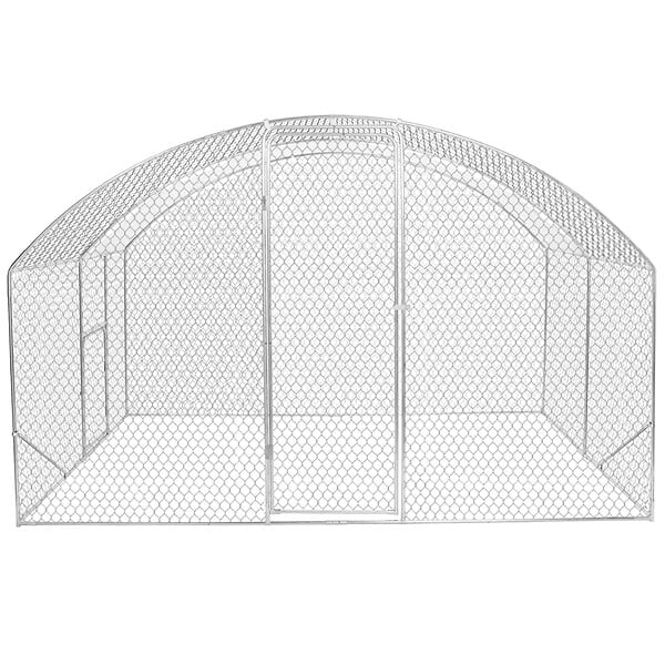 ID MARKET - Enclos poulailler dôme 7,5 m² parc grillagé 3x2,5 M avec porte latérale - large