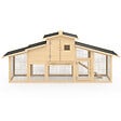 ID MARKET - Poulailler VIP avec pondoir et clapier double XXL en bois - vignette