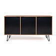 ID MARKET - Buffet bas vintage 113 cm NOEMI 3 portes bois pied épingle - vignette