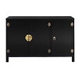 ID MARKET - Buffet bas 110 cm YANG 3 portes bois noir - vignette