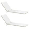 OVIALA - Lot de 2 coussins bain de soleil polyester écru 186 x 53 x 5 cm - Picchu - vignette