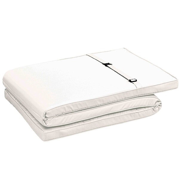 OVIALA - Lot de 2 coussins bain de soleil polyester écru 186 x 53 x 5 cm - Picchu - large