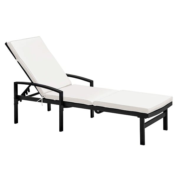OVIALA - Lot de 2 coussins bain de soleil polyester écru 186 x 53 x 5 cm - Picchu - large