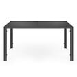 ID MARKET - Salon de jardin MADRID table 150 CM et 6 chaises empilables gris anthracite - vignette