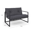 ID MARKET - Salon de jardin bas NAIROBI 6 places en acier gris anthracite - vignette