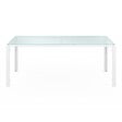 ID MARKET - Salon de jardin MADRID table 190 cm et 8 chaises empilables blanc et beige - vignette