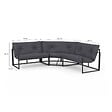 ID MARKET - Salon de jardin bas NAIROBI 8 places salon d'angle en acier gris anthracite - vignette