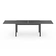 ID MARKET - Salon de jardin MADRID table extensible plateau gris 135-270 CM et 12 chaises empilables gris anthracite - vignette