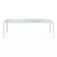 ID MARKET - Salon de jardin MADRID table 240 CM et 10 chaises empilables blanc et beige - vignette