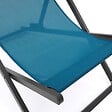 ID MARKET - Lot de 2 chiliennes LOTA en acier et toile textilène bleu canard - vignette
