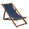 OVIALA - Lot de 2 chiliennes en acacia inclinables 3 positions bleu foncé - Houlgate - vignette