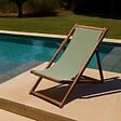OVIALA - Lot de 2 chiliennes en acacia inclinables 3 positions vert kaki - Houlgate - vignette