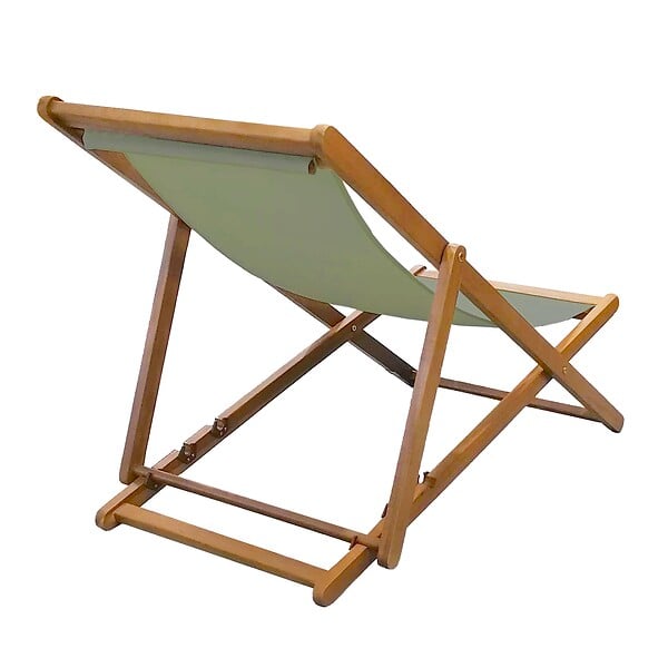 OVIALA - Lot de 2 chiliennes en acacia inclinables 3 positions vert kaki - Houlgate - large