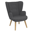 ID MARKET - Fauteuil scandinave SVEN grand confort en tissu gris anthracite - vignette