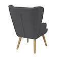 ID MARKET - Fauteuil scandinave SVEN grand confort en tissu gris anthracite - vignette
