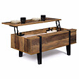ID MARKET - Table basse plateau relevable rectangulaire AUSTRIA bois pied épingle - vignette