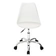 ID MARKET - Chaise de bureau scandinave SARA blanche à roulettes - vignette