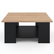 ID MARKET - Table basse carrée ELI noire plateau façon hêtre - vignette