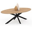 ID MARKET - Table basse ovale ALIX 110 cm pied araignée bois et noir - vignette