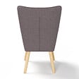 ID MARKET - Fauteuil scandinave IVAR en tissu patchwork noir, gris et blanc - vignette