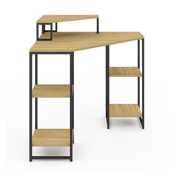 ID MARKET - Bureau d'angle DETROIT gain de place bureau informatique avec rangements - large