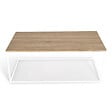 ID MARKET - Table basse rectangulaire DETROIT 113 cm design industriel bois et métal blanc - vignette