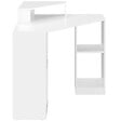 ID MARKET - Bureau d'angle HARRY blanc gain de place bureau informatique avec rangements - vignette