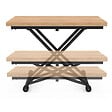 ID MARKET - Table basse 2 en 1 relevable en table à manger rectangulaire URBANA 100 cm bois et noir design industriel - vignette