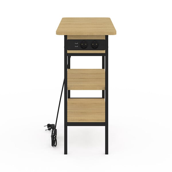 ID MARKET - Table d'appoint - chevet avec multiprise DETROIT design industriel - large