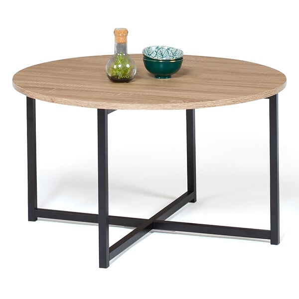 ID MARKET - Table basse ronde DETROIT 70 cm design industriel - large