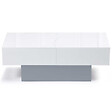 ID MARKET - Table basse coulissante rectangulaire MARTA bois gris et plateau blanc - vignette