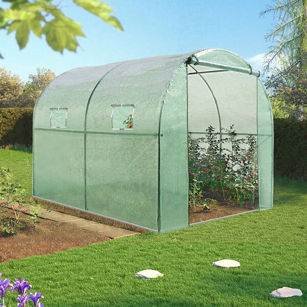 ID MARKET - Serre tunnel de jardin 4 saisons 6M² verte gamme maraîchère ROMA 2x3M - large