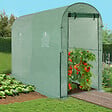 ID MARKET - Serre à tomates relevable 3m² verte 2 fenêtres avec moustiquaire et porte zippée - vignette