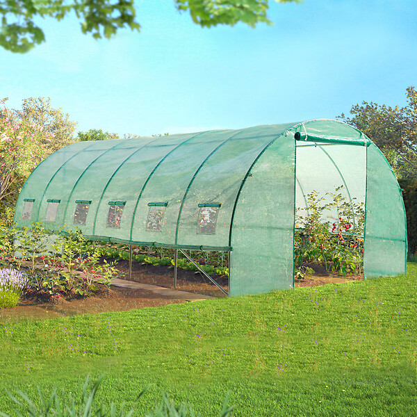 ID MARKET - Serre tunnel de jardin 4 saisons 18M² verte gamme maraîchère CRIMÉE 6x3M - large