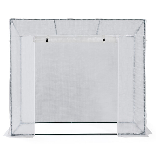 ID MARKET - Serre de jardin blanche toutes saisons avec fenêtre et porte zippée - large