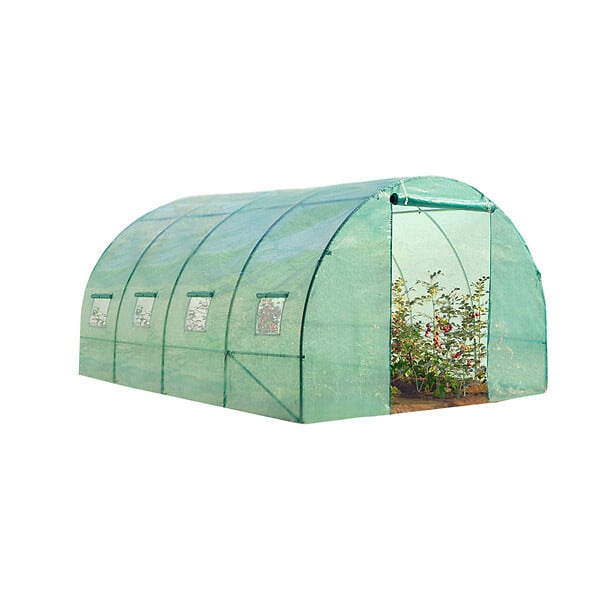 ID MARKET - Bâche de rechange 130 gr/m² pour serre 12m² verte ZEBRA - large