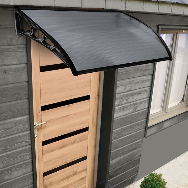 ID MARKET - Auvent de porte marquise d'accueil 80 x 120 CM teinté - large