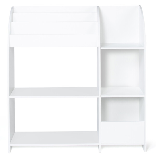 ID MARKET - Meuble de rangement EMMA étagère jouets et bibliothèque enfant en bois blanc - large