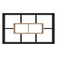 ID MARKET - Etagère murale COLETTE avec 8 compartiments noir et effet bois - vignette