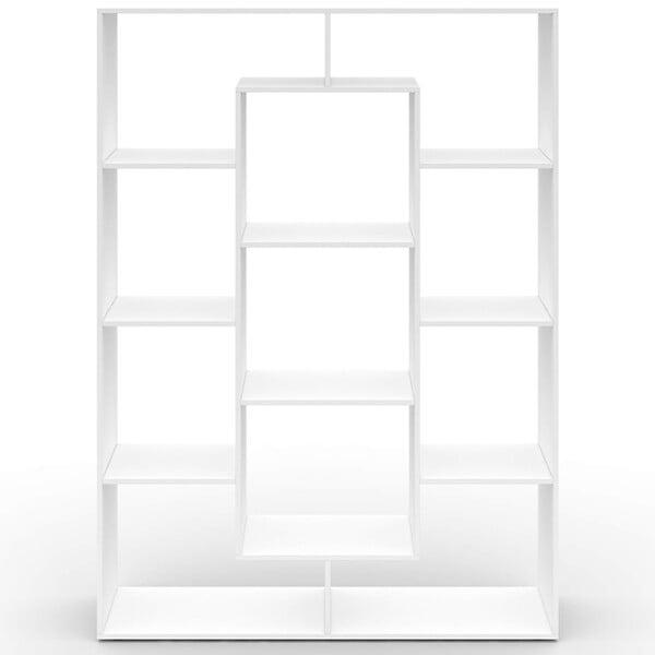ID MARKET - Etagère bibliothèque COLETTE avec 11 compartiments blanc 143 cm - large