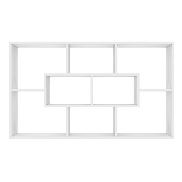 ID MARKET - Etagère murale COLETTE avec 8 compartiments blanc - large