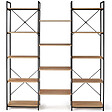 ID MARKET - Étagère bibliothèque trio 5 niveaux DETROIT design industriel 170 cm - vignette