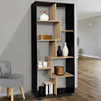 ID MARKET - Etagère à double position TANIA bois noir et imitation hêtre L.161 cm - vignette