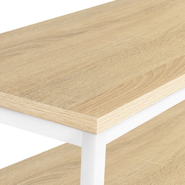ID MARKET - Console double DETROIT design industriel bois et métal blanc - large