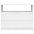 ID MARKET - Commode 4 tiroirs TOMI 100 cm avec niche bois blanc - vignette