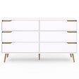ID MARKET - Commode 6 tiroirs HELSINKI XXL 140 cm scandinave blanc - vignette
