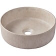 GODART - Vasque à poser ø36 cm - Effet pierre beige - Rebords fins - Andria - vignette