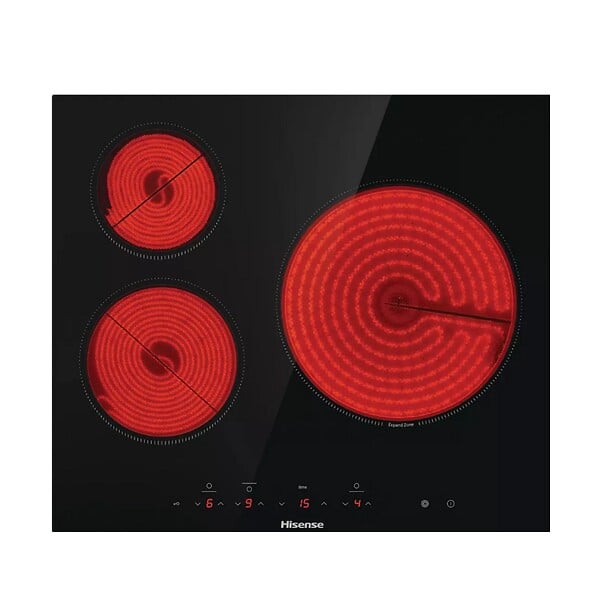HISENSE - table de cuisson vitrocéramique 60cm 3 feux 5700w noir - E6332BSCE - large